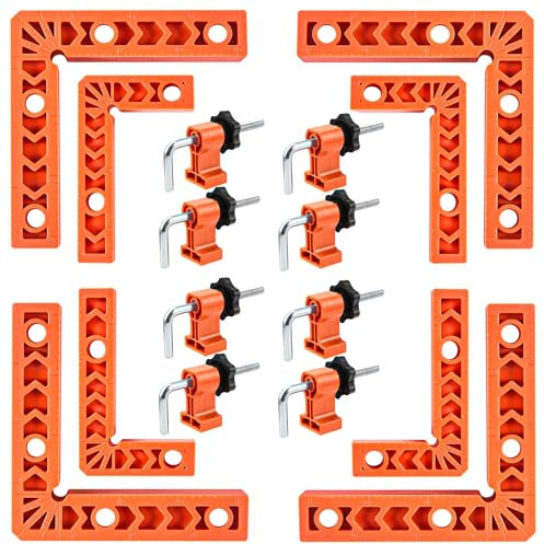 90 Degree Clamp,Positioning Squares,(3 4) x 8 Right Angle Clamp with 8 Clamp,Corner Clamps Woodworking Tool for Pictures Frames, Cabinets, Boxes