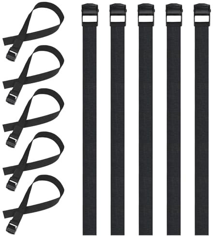 10 correas tensoras cortas, 40 cm, ajustables, 250 kg, pequeñas correas de fijación con hebilla de acero inoxidable, correa de fijación para coche, portabicicletas y camping (40 cm, 10 unidades)