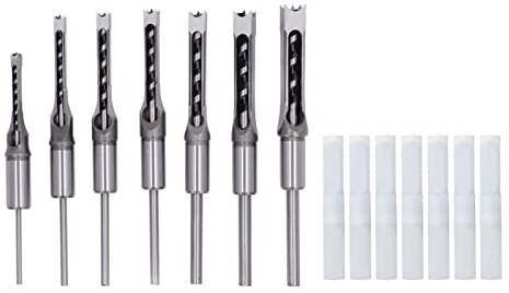 Brocas Cuadradas Para Madera, 7 Piezas Brocas Cuadradas Para Carpintería - 1/4 Pulg., 5/16 Pulg., 3/8 Pulg., 2/5 Pulg., 1/2 Pulg., 9/16 Pulg., 5/8 Pulg. - Juego De Brocas De Cincel Para Embutir HSS