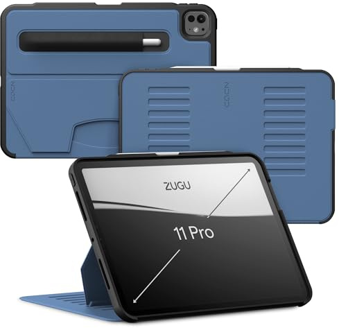 ZUGU CASE iPad Pro 11 Case (M4 / M5) 2024/2025 fodral - Ultra slimmat skyddshölje - trådlös Apple Pencil Laddning - Bekväm 8-vinkels Magnetic Stativ Skal automatisk vila/väckning [Skifferblå]