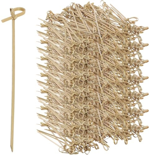 HONYUET 800 PCS 4 Inch Bamboo Cocktail Sticks, 12cm Knotted Bamboo Skewers, Toothpicks for Appetizers
