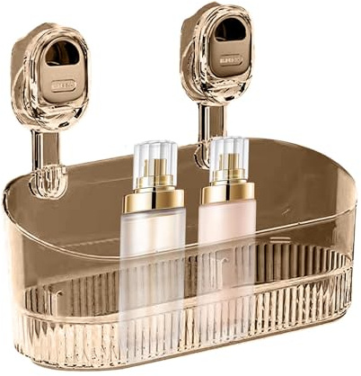 Ventosa per supporto doccia, aspirazione per organizer doccia,Potente scatola di immagazzinaggio senza trapano con aspirazione - Potente scatola portaoggetti con aspirazione con scarico inferiore, per