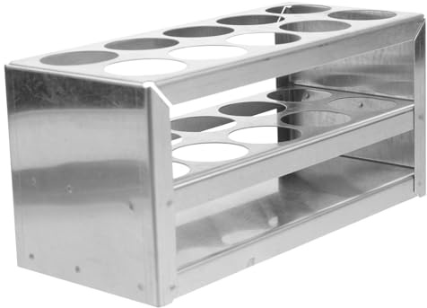 CIYODO 10trous Support De Tube à Essai Acier Inoxydable Pour Rangement Et Organisation De Tubes De Centrifugeuse Laboratoire