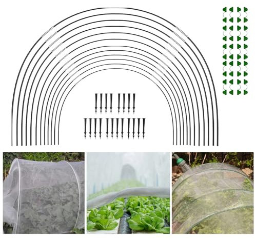 Neumáticos de invernadero de fibra de vidrio, 6/10 unidades, de túnel de láminas para bancal alto, inoxidables, duraderos, flexibles, de fibra de vidrio, túnel para plantas