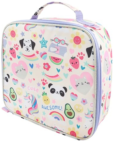 Polar Gear Cute Icons Lunch Bag, Durable Polyester, Pastel Pink, 23cm x 23cm x 22cm