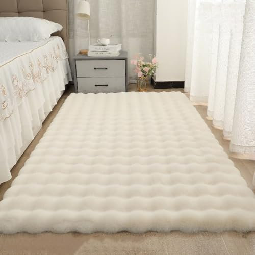 BohrenCL Teppich Schlafzimmer rutschfest, Teppich Hochflor Flauschig, Bettvorleger Schlafzimmer