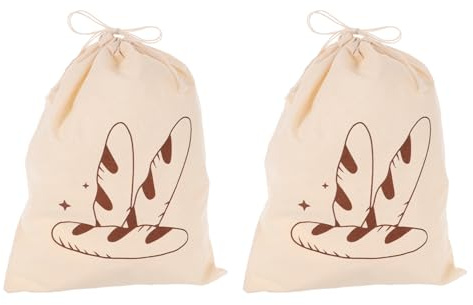 Healifty 2 Bolsas de Lino Ideales para Almacenamiento y Organización Fáciles de Abrir y Cerrar en Cocina o Panadería para Pan Cordón