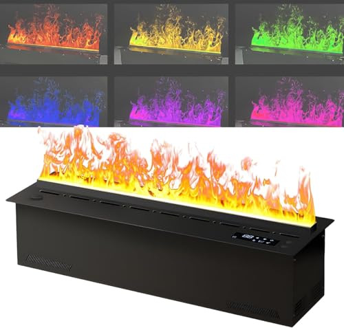 GAYAYAS Chimenea eléctrica de Vapor de Agua, Chimenea de Vapor con Llama atomizada 3D, Chimenea eléctrica con Llamas de Colores, Ideal para Decorar el hogar, la Oficina y el Hotel. 100cm/39.3in