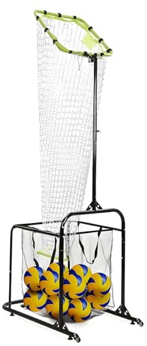 BEESOM Filet Entraînement Professionnel pour Poseur Volley-Ball,Portable, avec roulettes Et Sac Récupération,8 Hauteurs Réglables,pour Placement des Smashs