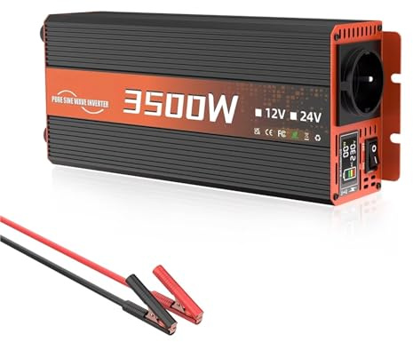 Inverter di Potenza Inverter A Onda Sinoidale Pura Da CC 12V A CA 220V 50HZ Presa 3500W Trasformatore Convertitore Voltmetro LED