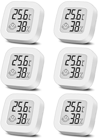 Room Thermometer Hygrometer Indoor, Mini Digital Temperature Humidity Meter Gauge for Home, Bedroom, Living Room, Baby Room, Nursery, Comfort Level Indicator
