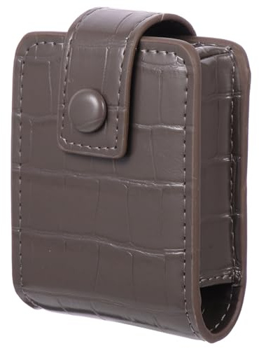 Ciieeo Trousse à Rouge à Lèvres Compacte avec Miroir, Pochette de Maquillage Portable Gris Clair, Étui de Rangement Mini Trousse de Toilette pour Voyage, Organisateur de Rouge à Lèvres