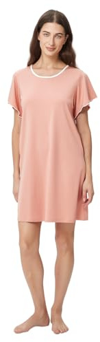 Friendumo Camison de Mujer - Manga Corta Suave Liso Pijama de Verano para Mujer Ropa de Estar por Casa(Rosa-2XL)