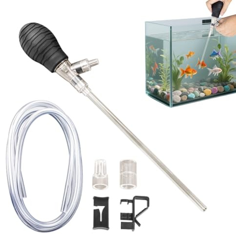 Kit de limpieza para acuario, filtro de lavado de multifuncional compacto con fuerte succión, para cambio de agua de acuario, para adultos, aficionados, familiares, amigos y mujeres