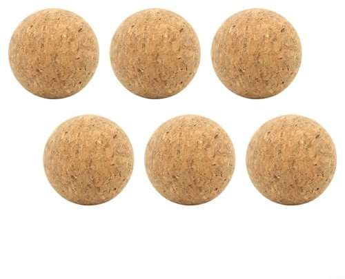 GLFLOW 6 Stück Kork-Tischfußbälle, natürliches Massivholz, Ersatz 36/40/45/50 mm, für Tischfußball (40 mm Korkball)