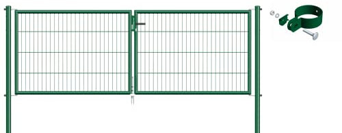 Alberts 633035 Einstab-Gittermatten-Doppeltorset | zinkphosphatiert grün | 2988 x 1250 mm
