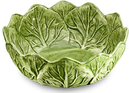 Bassano italienische Keramik runde Gemüse- Salat- Schale- Schüssel grün 22x9