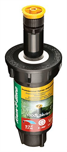 Rain Bird 1802AP4 Professional Pop-Up Sprinkler, Adjustable 0-360° Pattern, 3' - 4' Spray Distance, 2 Pop-up Height