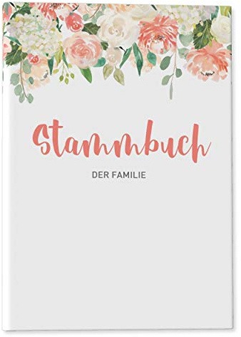 DeinWeddingshop Stammbuch der Familie | modernes Familienstammbuch, Hochzeit Standesamt Geschenk Brautpaar - Hardcover 16x21cm | DIN A5 und Kleiner (Watercolor Floral)
