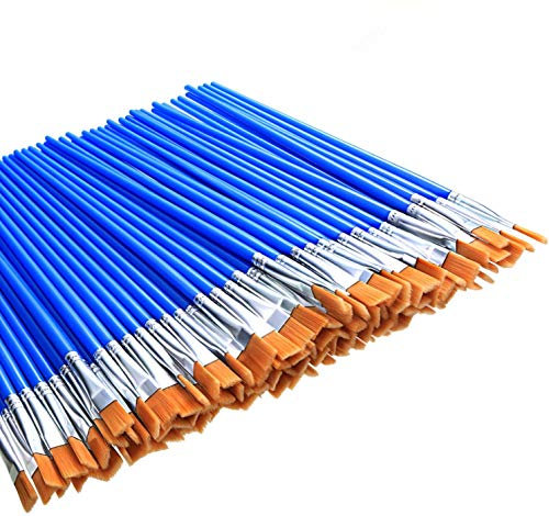 100 pezzi piccoli pennelli piatti Pennelli artistici Pennello piatto per materiale scolastico