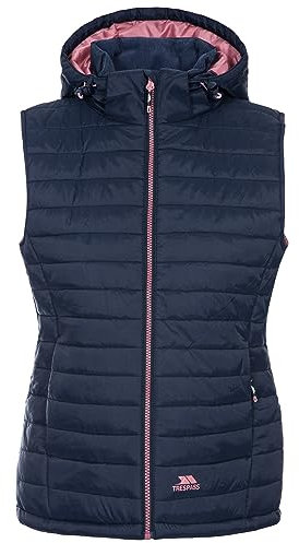 Trespass Womens Hooded Gilet Aretha - Padded Bodywarmer with Hood for Women with 2 Zip Pockets, Insulated Gilet with Hood
