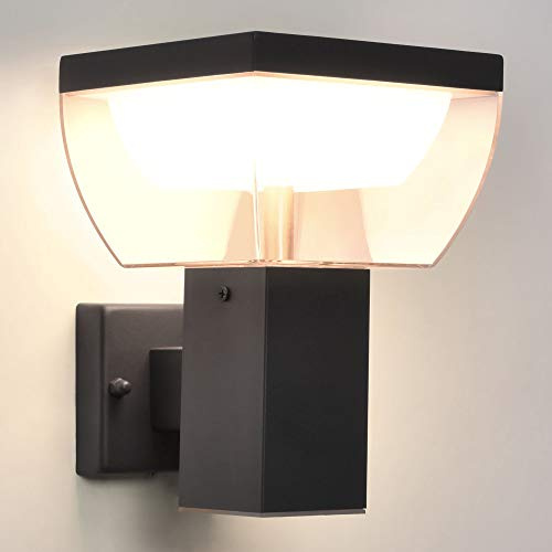 Maxkomfort LED Außenwandleuchte Kubisch Anthrazit - 10W Wamweiß 3000K - IP44 Wetterfest - Moderne Wandleuchte für Eingang, Garten & Fassade - Wandleuchte für Außen und Innen 230V