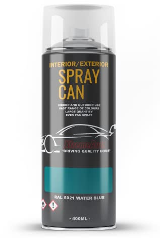 Xtremeauto Spray Paint Finish For Indoor And Outdoor Use Garden Cars Home Kitchen Bathroom Furniture Art Craft Bikes Radiators Metal Wood Plastic Glass UPVC Stone PVC RAL 5021 Water blue