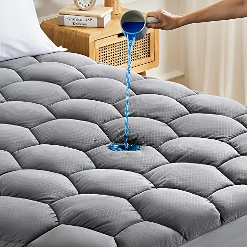 Sonive Matratzenschoner 90 x 200 Wasserdicht, 30 cm Tiefe Tasche | Matratzenauflage 90x200+30 cm Grau, Bettbezug für Erwachsene und Kinder