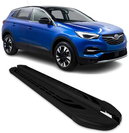 Marchepieds Latéraux pédale pour Opel Grandland 2021-2024 Aluminium Noir 2Pcs