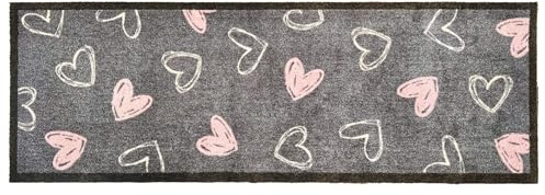 My Mat Welcome Hearts Grey Runner, 50x150cm