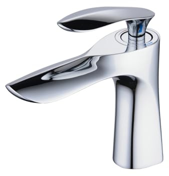 Leekayer Waschbecken im Badezimmer,Silber Chrom,Messing Material,Wasserhahn Klein,1 Loch Eingriff,Heißes und Kaltes Wasser Mischen,LK75239g-CXC
