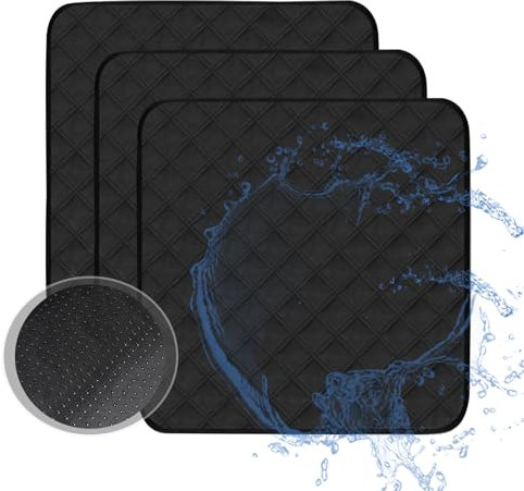 HUNAIGEE Waschbare Inkontinenz Stuhlauflage Wasserdicht Inkontinenz Sitzauflage für inkontinenz mit Antirutsch 54x56cm 3er