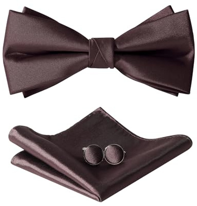 HOULIFE Fliege Herren Set Verstellbare Fliege aus Satin Vorgebunden Fliege | Verstellbares Band, Einheitsgröße für alle, Leicht zu tragen, Geschenkbox-Paket, für Party & Hochzeit