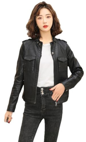 Echte Lederjacke Frauen Schaffell Mäntel Oansatz WinterBiker Zipper Jacke Oberbekleidung black plus cotton XXL