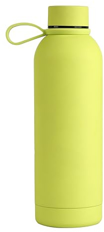 Borraccia Memotak Bottle Soft Touch Giallo 500 ml personalizzabile STAMPA UV | Bottiglia isolata a tenuta stagna per Sport, Bambino, Bambina | 24 ore freddo & 12 ore caldo
