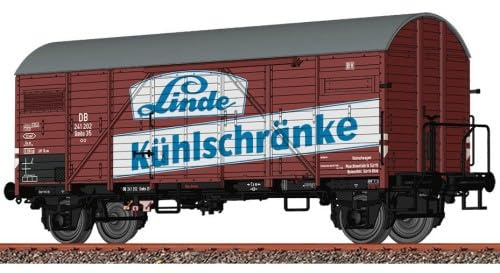 Brawa 50733 Gedeckter Güterwagen Gmhs35 'Linde', DB, Ep.III - Historisch, Metall, 116.2 mm, Kind, Erwachsene Modellbahn-Enthusiasten, Unisex
