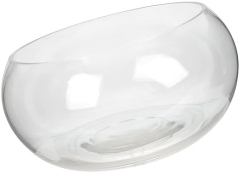 DOITOOL Glass Fish Bowl for Hydroponic Plants Decorative Drum Surface Terrarium for Desktop Home Office and Parties