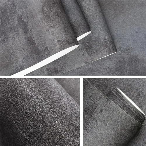 tapete Retro Plain Grau Zement PVC Tapete for Wände Schlafzimmer Wohnzimmer Bar Café Restaurant Shop Beton Hintergrund Wand Papierrolle 98 (Color : 5, Size : 10mx53cm)