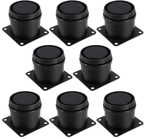 MAHIONG Lot de 8 pieds de meubles réglables en acier inoxydable avec vis, pour canapé, armoire, bureau, cuisine, ottomane - 50 mm-65 mm
