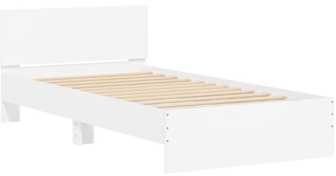 vidaXL Giroletto con Testiera Bianco 100x200 cm in Legno Multistrato