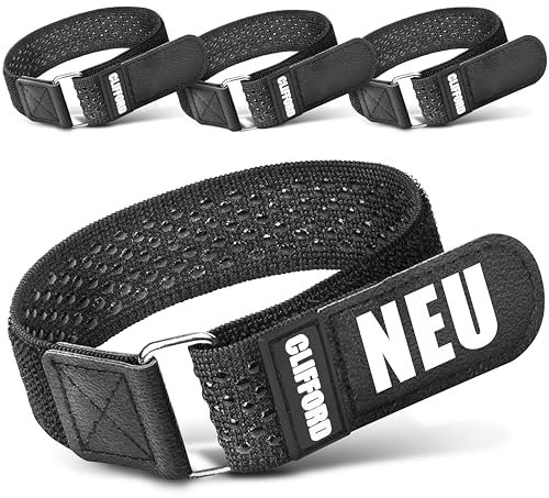 CLIFFORD Elastische Klettbänder I 30mm I Multifunktion Klettverschluss Band für Hosenklammer Fahrrad, Auto, Haushalt I Klettkabelbinder Straps I Klettband Kabelbinder Klett Hosenschutz I Hosenband