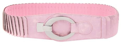lordies Gürtel Elastisch Stretch Stretchgürtel Damen Taillengürtel Einfarbig (Rosa Irisierend)