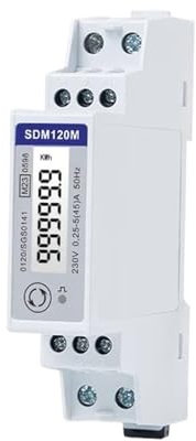 Compteur d'énergie monophasé 2 Fils SDM120M Mid, 0,25~5(45) A, 230V, R-S485 Modbus Kwh Kvarh U,I,P,Q,PF,Hz,DMD Mesure sur Rail DIN