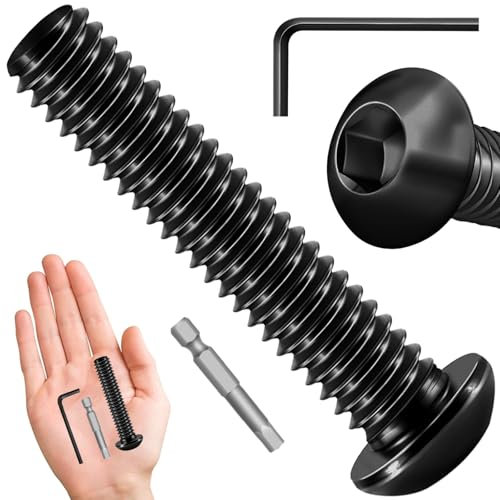 Dayalo 25 Stück M5 x 30 mm Schrauben, Linsenkopfschrauben M5, Innensechskant, Edelstahl A2 V2A, Schwarzes Oxid, Vollgewinde, mit Innensechskantschlüsseln und Bit