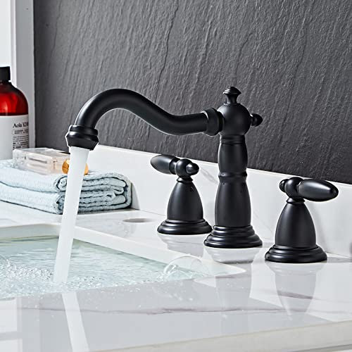 Three-Hole Basin Faucet, Hot and Cold Hand Washing, Washbasin, Double Handle, Split Three-Piece Set
