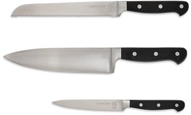 GRANA HOME 3-teiliges Messerset scharfe und robuste Küchenmesser aus Edelstahl für den täglichen gebrauch. Ideal zum Schneiden von Fleisch, Gemüse und Brot