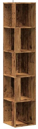 vidaXL Eckregal Altholz-Optik 33x33x165 cm Holzwerkstoff