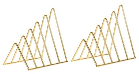 Warmhm 2St Desktop-Bücherregal cd-regale cd holder Schallplattenständer eckablage Schreibtisch-Organizer, Bücherregal Aktenordnerständer Buch Veranstalter eiserne Buchstützen Eisen Golden