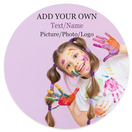 Personalised Round Placemats with Picture Photo, Custom Your Name Text Table Mats, Customised Washable Heat Resistant Dinner Place Mats for Kitchen Table Design Your Own Pet Food Mat (35X35cm)