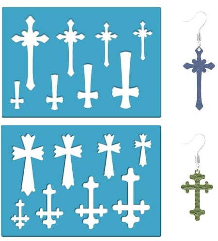 GORGECRAFT 2 Stil 13x9cm Kreuz Wiederverwendbare Vorlage Zur Herstellung von Ohrringen Leder Ohrring Vorlagen Geometrische Schneideschablone Aus Acryl Zum Zeichnen von Halsketten Ohrringen Schmuck DI